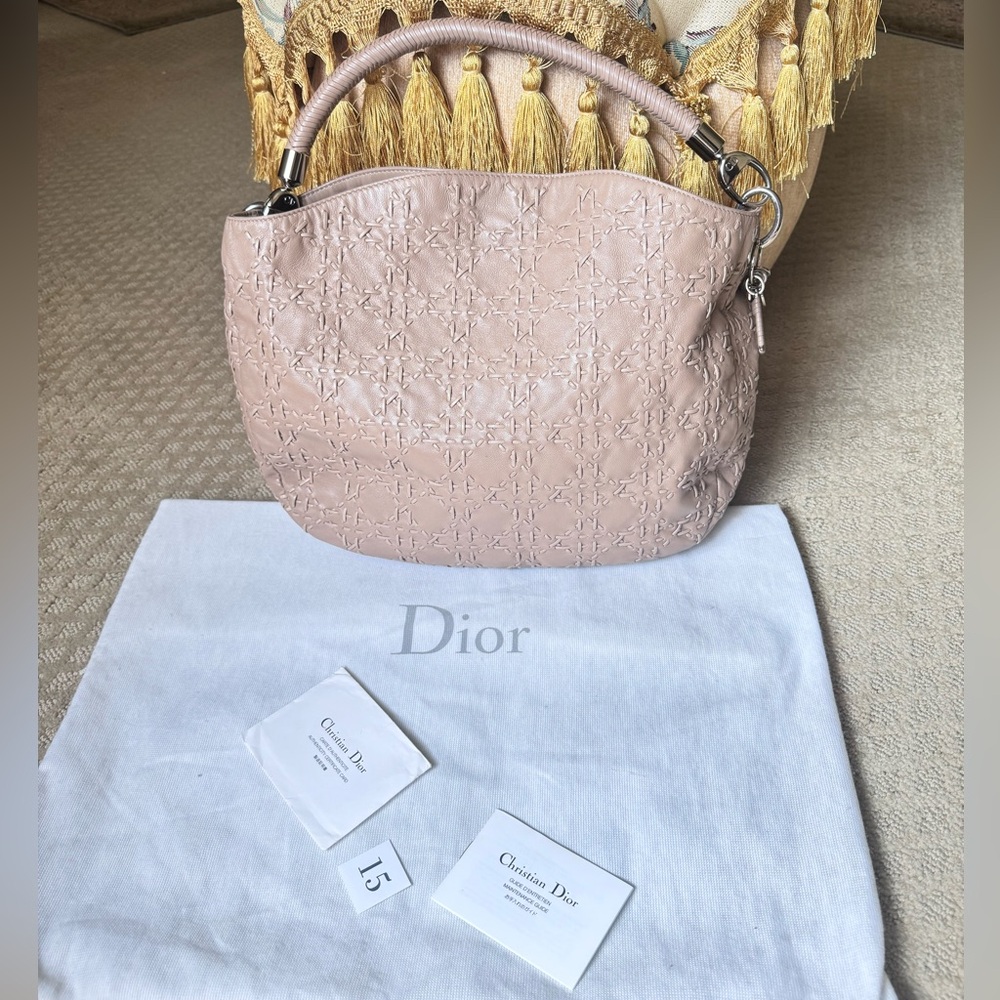 Dior Beige Quilted Leather Hobo Bag - Picture 6 of 16